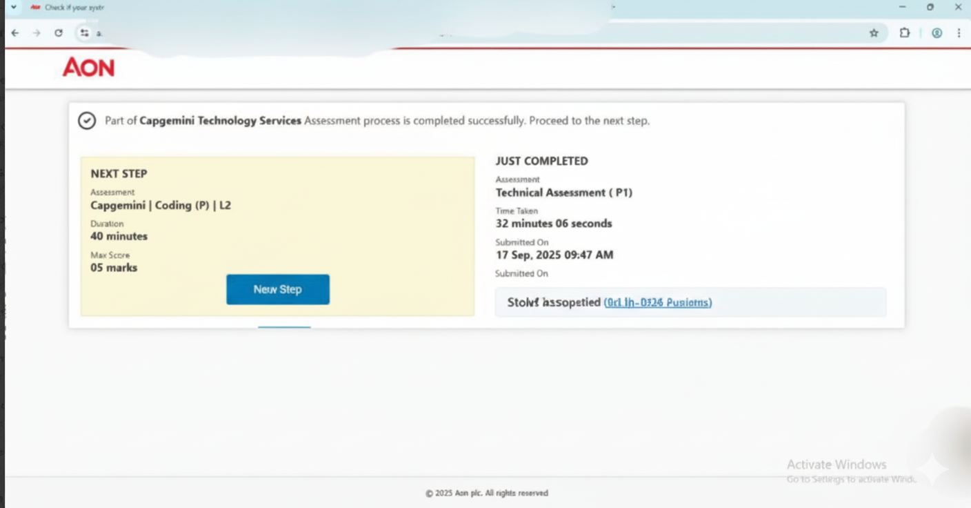 Technical Assessment Completed